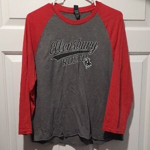 Ellensburg Rodeo Raglan Shirt - Red and Gray